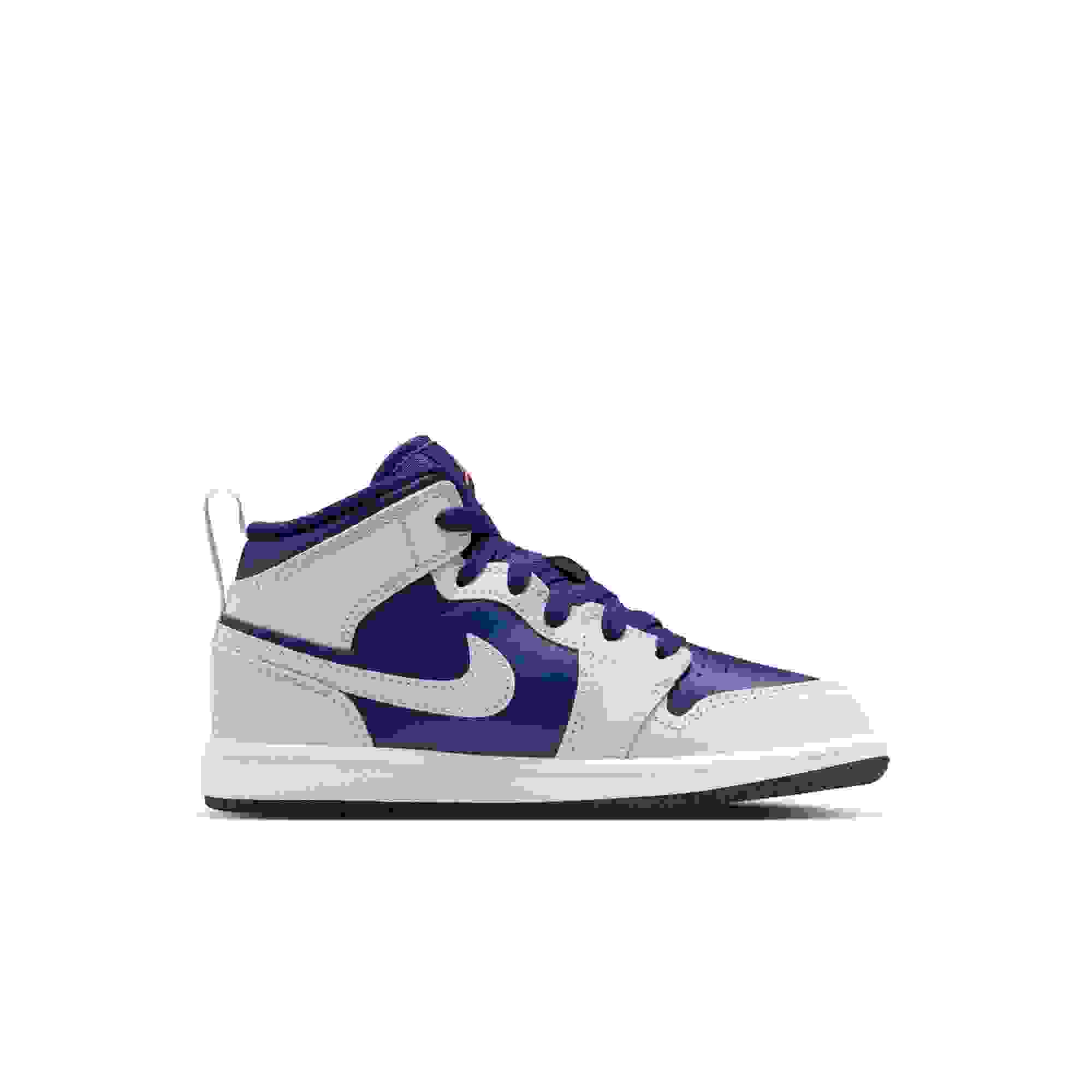 Jordan 1 Mid Preschool Boys' "Blue Void/Pure Platinum/Summit White" Shoe